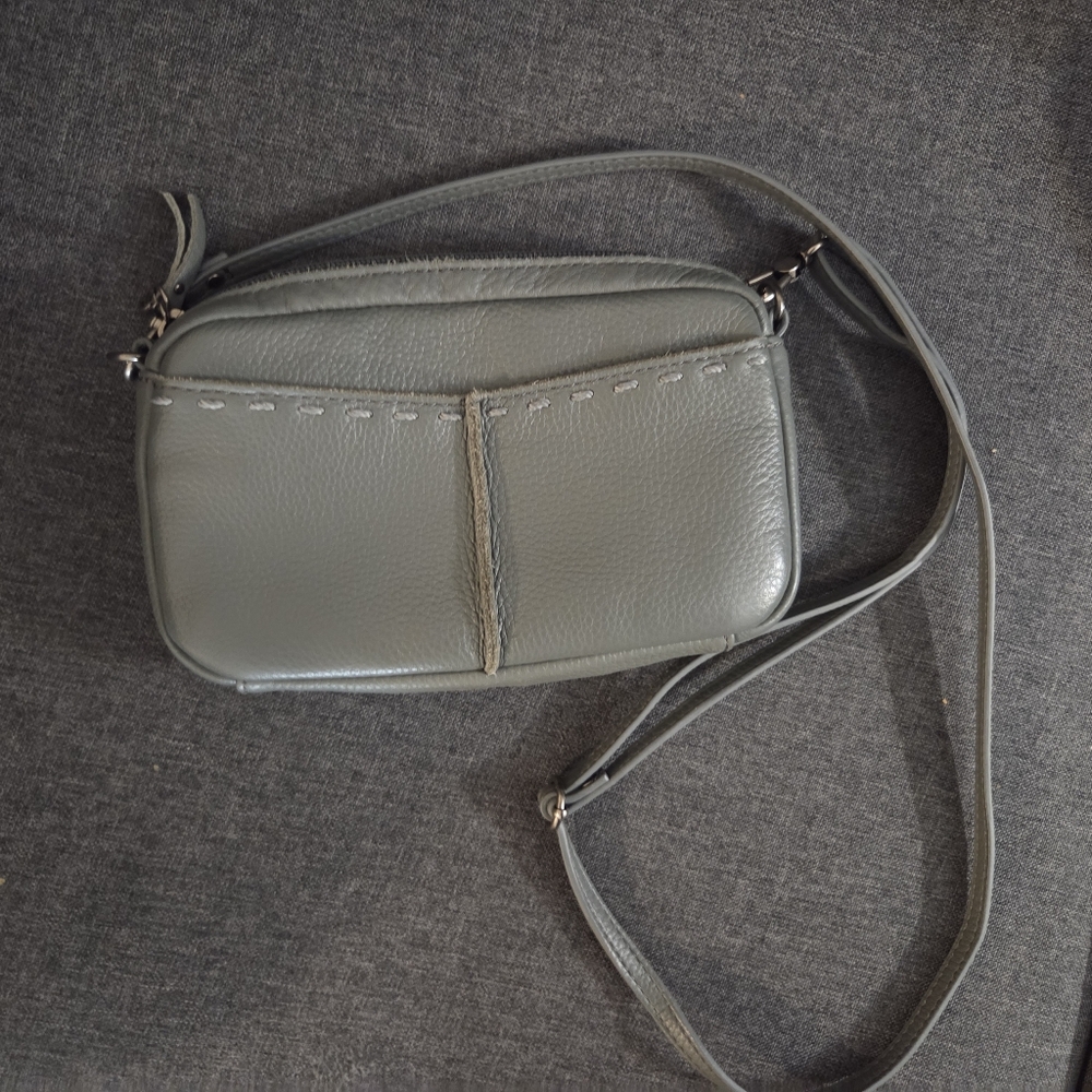 Stylish Gray Leather Men's Bag